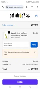 GotEtrog.com coupon verification screenshot
