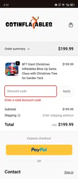 Got Inflatables coupon verification screenshot