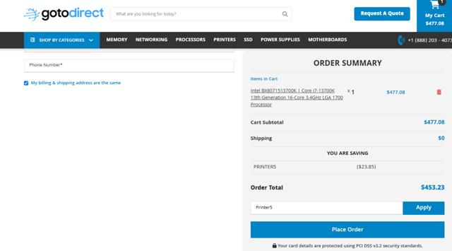 GotoDirect checkout page showing GotoDirect promo code box | Screenshot taken by SimplyCodes community member on Jun 26, 2025