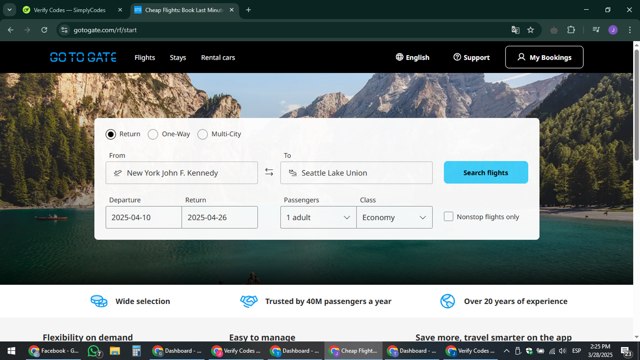 GotoGate checkout page showing GotoGate promo code box | Screenshot taken by SimplyCodes community member on Mar 28, 2025