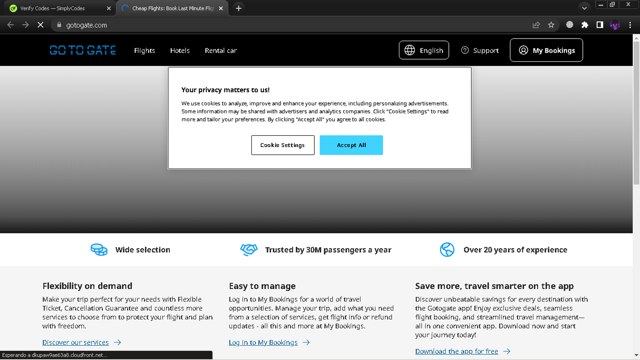 GotoGate checkout page showing GotoGate promo code box | Screenshot taken by SimplyCodes community member on Feb 25, 2025