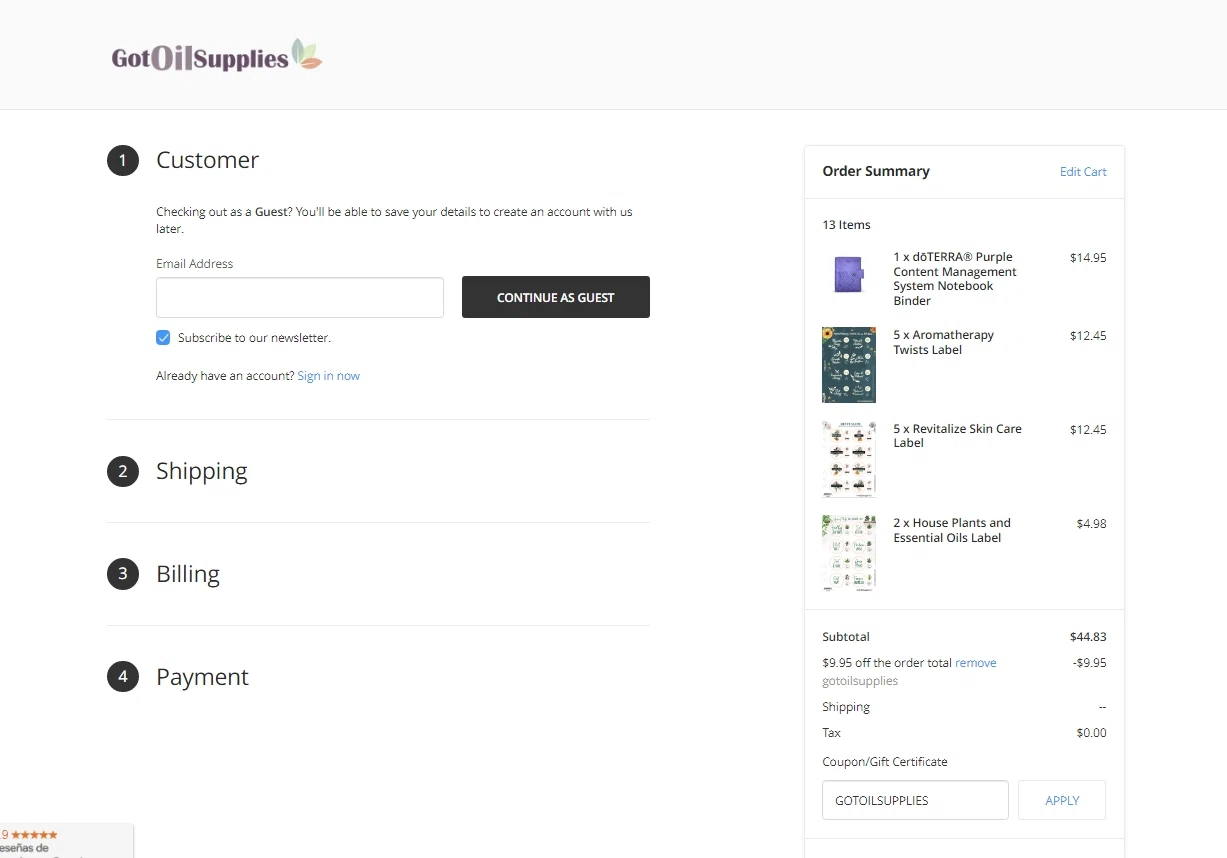 where to use Gotucream promo code box
