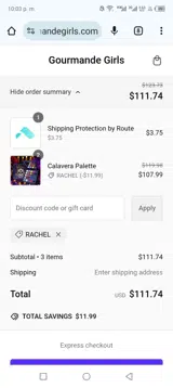 Gourmande Girls coupon verification screenshot