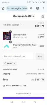 Gourmande Girls coupon verification screenshot