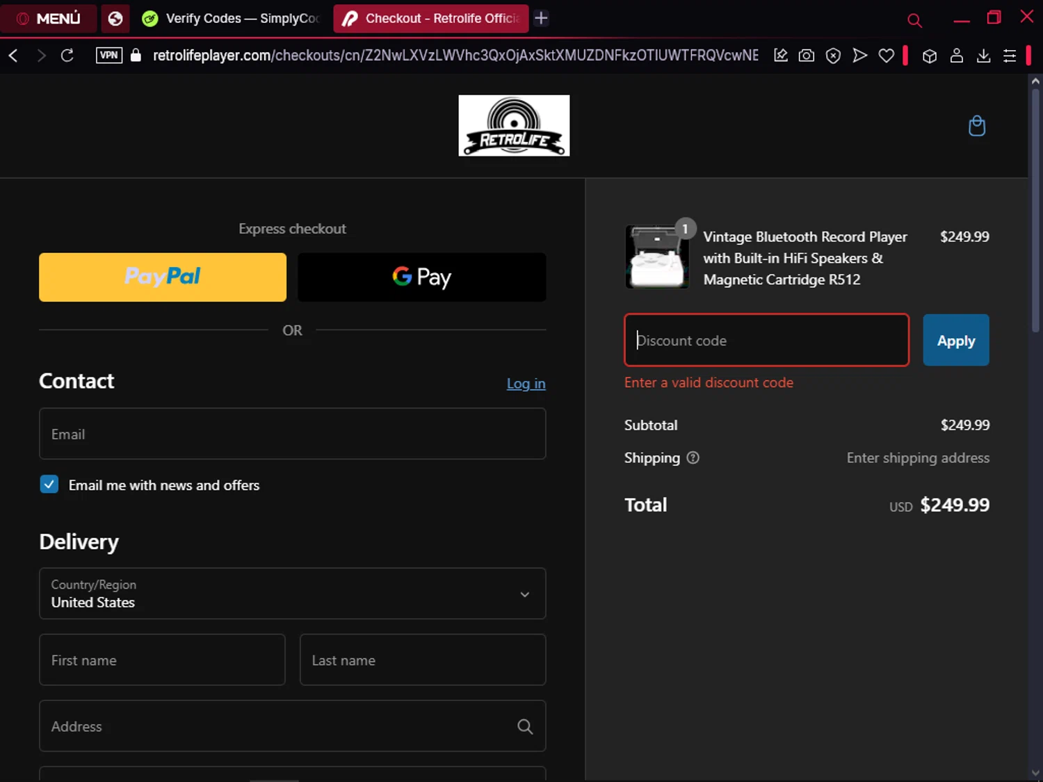 Gou Snow promo code screenshot showing code GS20 applied at Gou Snow checkout page. Uploaded by SimplyCodes community member LegendaryFox9861 on Feb 12, 2025