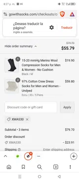 XMAS30 coupon verification screenshot