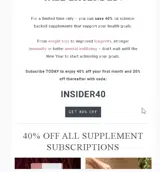 INSIDER40 coupon verification screenshot