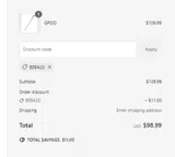 BEBA20 coupon verification screenshot
