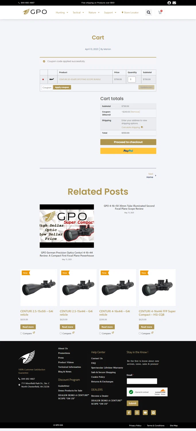 GPO USA promo code screenshot showing code 30formil applied at GPO USA checkout page. Uploaded by SimplyCodes community member Rossimar on May 29, 2025