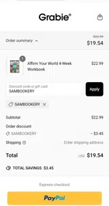 SAMBOOKERY coupon verification screenshot