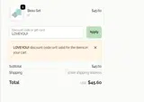 LOVEYOU! coupon verification screenshot