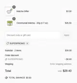 Grace & Green coupon verification screenshot