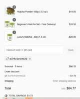 Grace & Green coupon verification screenshot