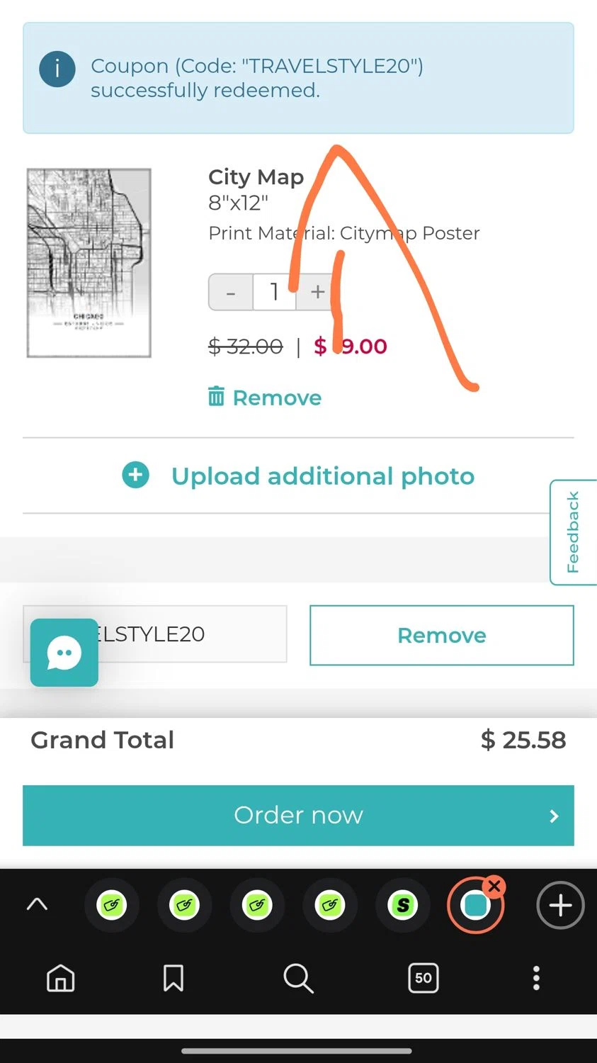 Grafomap coupon code screenshot showing code TRAVELSTYLE20 applied at Grafomap checkout page. Uploaded by SimplyCodes community member Dejadepicharme on Aug 31, 2025