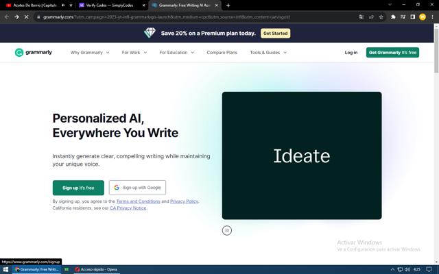 Grammarly checkout page showing Grammarly promo code box | Screenshot taken by SimplyCodes community member on Nov 20, 2023