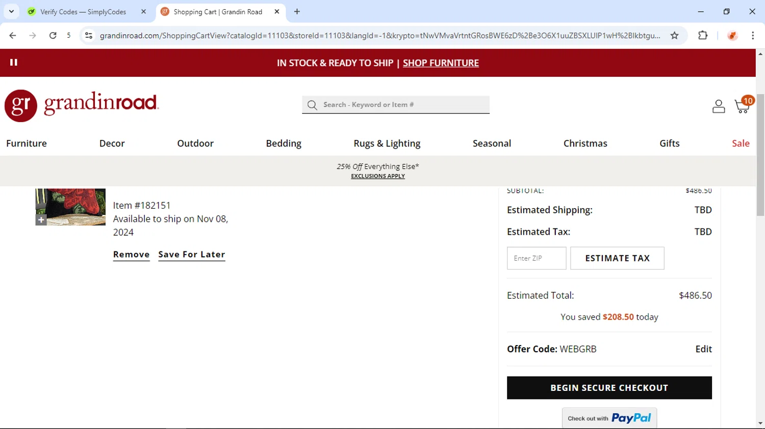how to use Grandin Road coupons