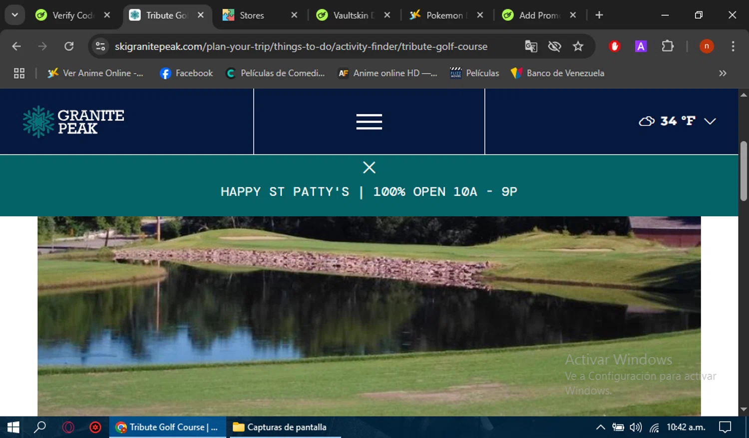 Granite Peak Ski Resort promo code screenshot showing code WELCOME10 applied at Granite Peak Ski Resort checkout page. Uploaded by SimplyCodes community member Sasuk3 on Mar 17, 2025