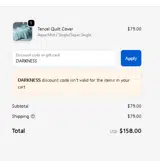 DARKNESS coupon verification screenshot