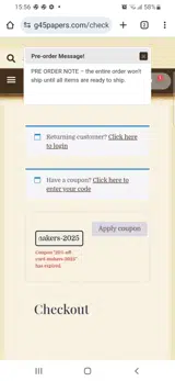 Graphic 45 coupon verification screenshot