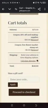 Graphic 45 coupon verification screenshot