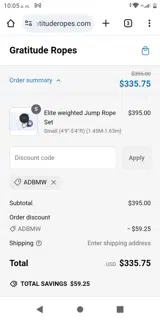 ADBMW coupon verification screenshot