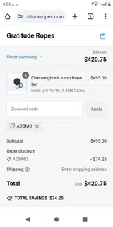 ADBMO coupon verification screenshot