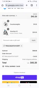 Trailsquatch10off coupon verification screenshot