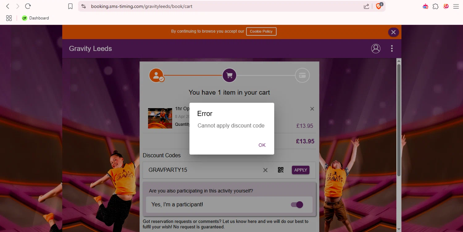 Gravity Global promo code screenshot showing code GRAVPARTY15 applied at Gravity Global checkout page. Uploaded by SimplyCodes community member ciromalkovich on Apr 8, 2025