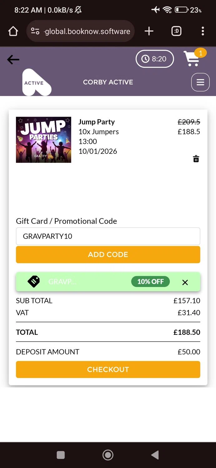 Gravity Global checkout page showing Gravity Global promo code box | Screenshot taken by SimplyCodes community member on Sep 24, 2025