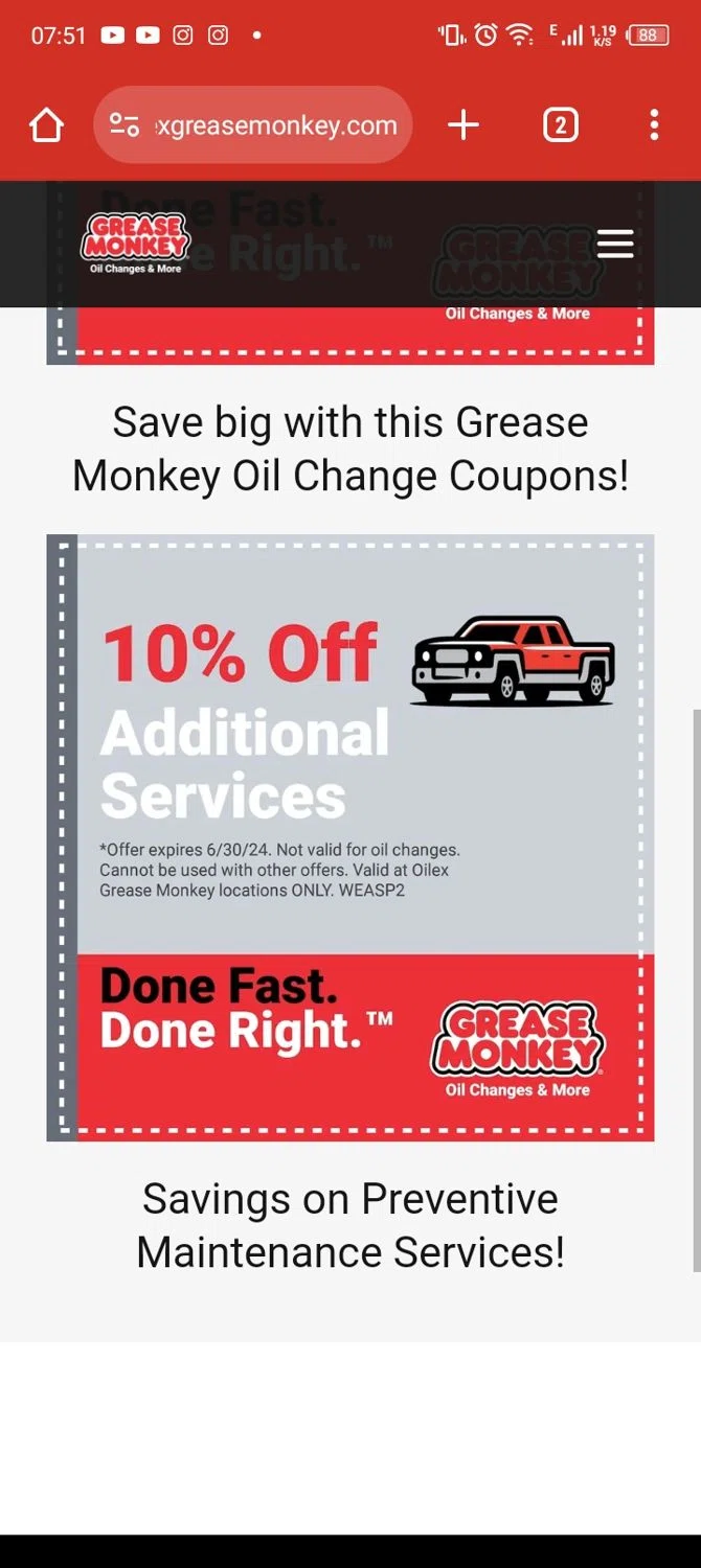 Grease Monkey Promo Codes 10 Off July 2024