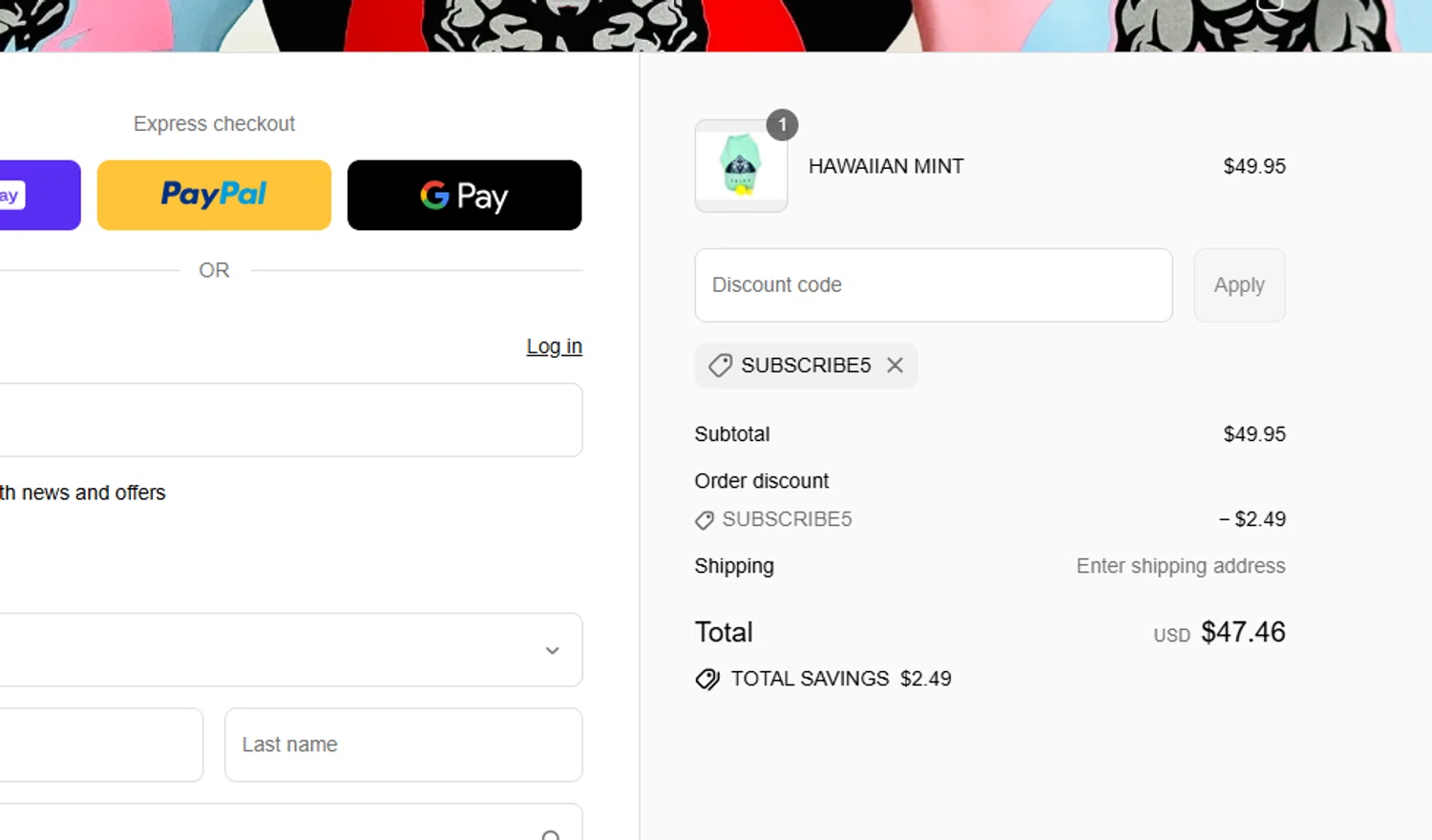 Great Ape Grips discount code screenshot showing code SUBSCRIBE5 applied at Great Ape Grips checkout page. Uploaded by SimplyCodes community member yeresojperez on Aug 14, 2025