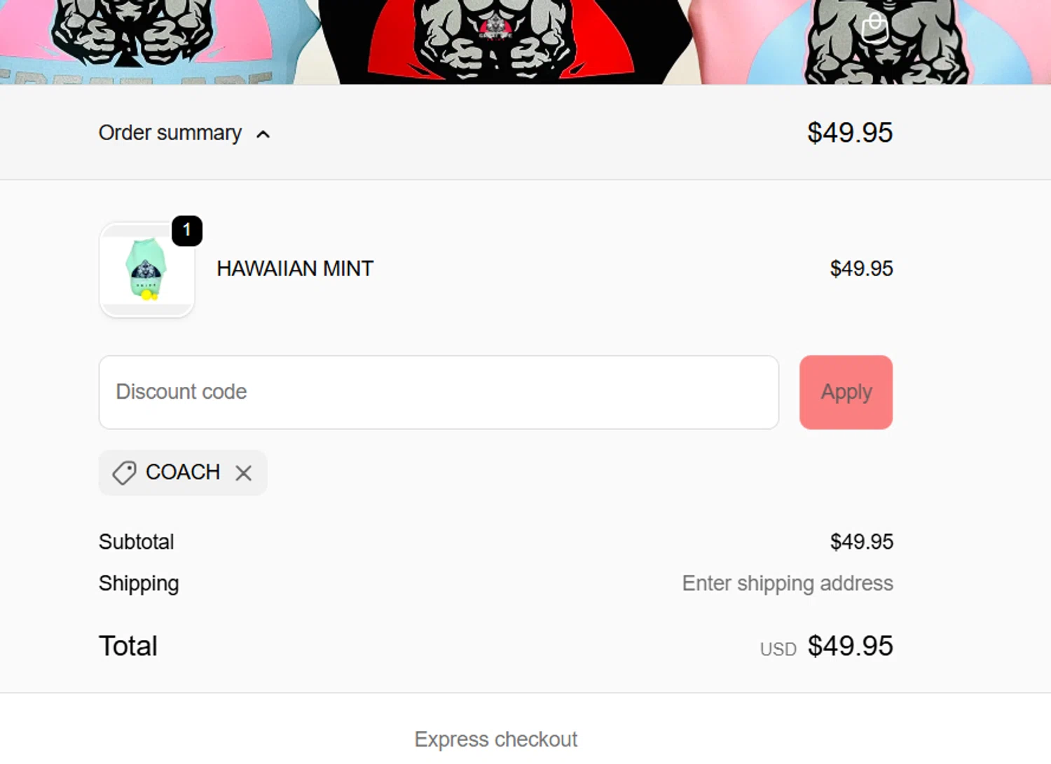 Great Ape Grips discount code screenshot showing code COACH applied at Great Ape Grips checkout page. Uploaded by SimplyCodes community member yokoono10 on Oct 22, 2025