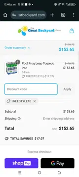 The Great Backyard Place coupon verification screenshot