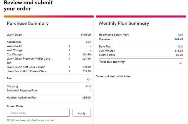 Lively.com checkout page showing Lively.com discount code box | Screenshot taken by SimplyCodes community member on Sep 15, 2021