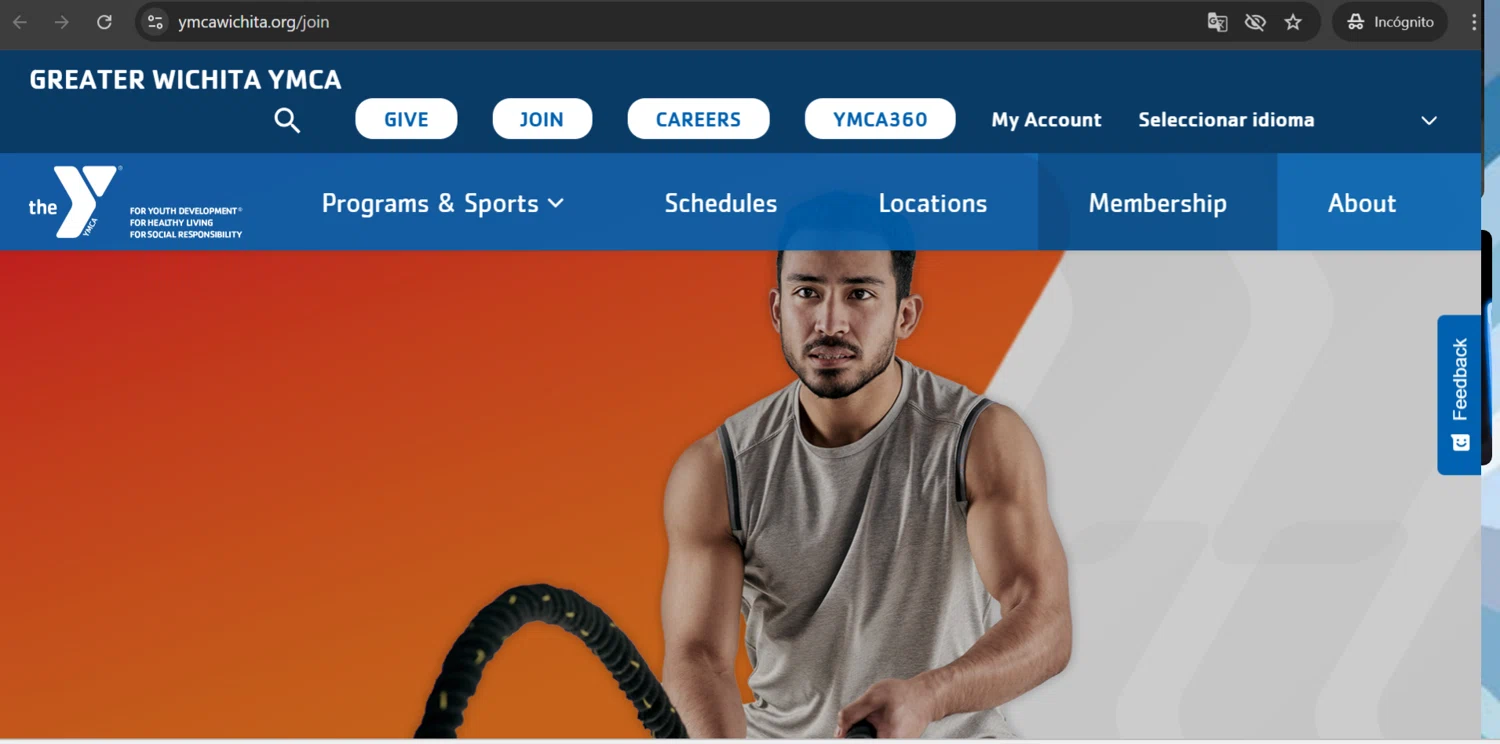 Greater Wichita YMCA promo code screenshot showing code FALL25 applied at Greater Wichita YMCA checkout page. Uploaded by SimplyCodes community member Mr_fran on Nov 27, 2025