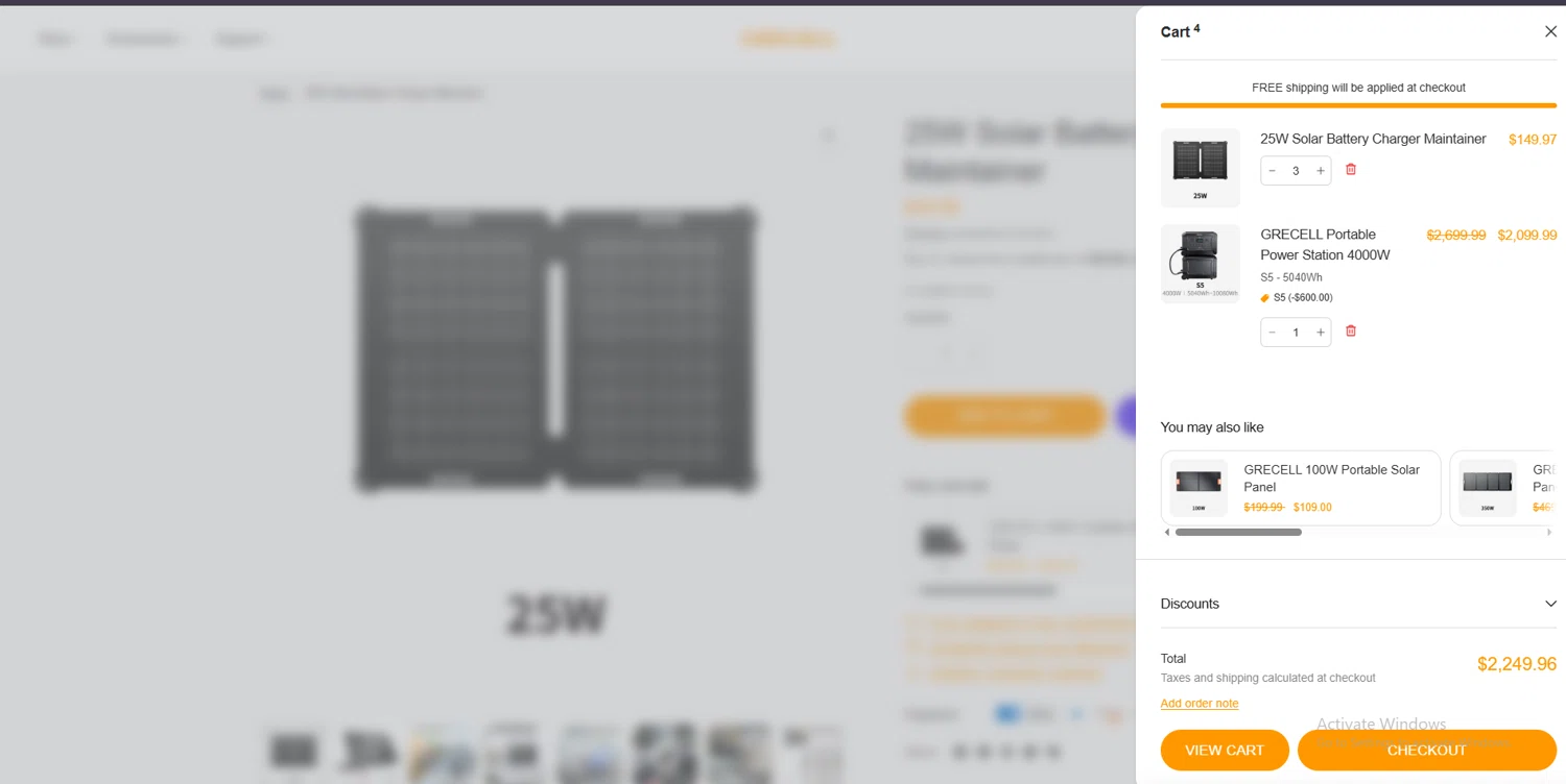 GRECELL discount code screenshot showing code S5 applied at GRECELL checkout page. Uploaded by SimplyCodes community member suppahdealz on Sep 15, 2025