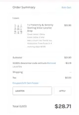 LAVATEN coupon verification screenshot