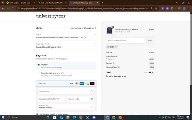 Greek House checkout page showing Greek House promo code box | Screenshot taken by SimplyCodes community member on Sep 2, 2025