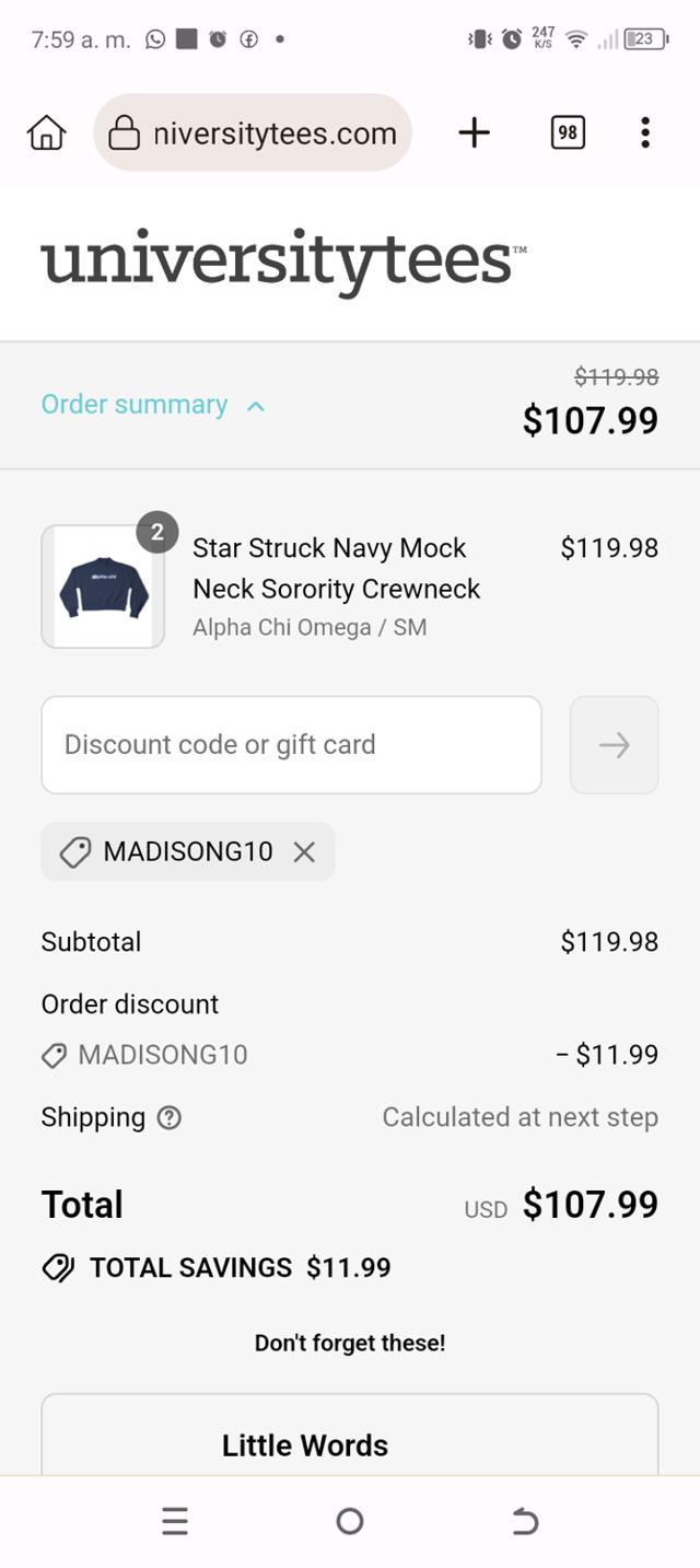 Greek House checkout page showing Greek House promo code box | Screenshot taken by SimplyCodes community member on Sep 2, 2025