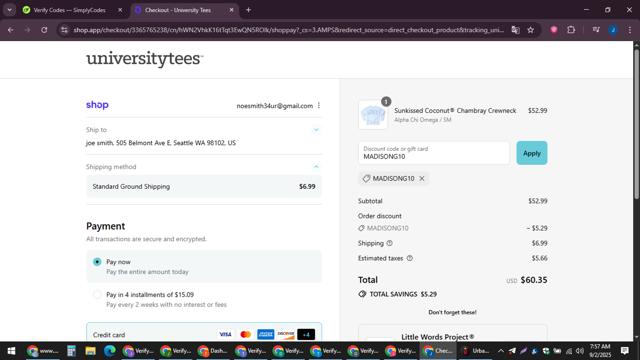 Greek House checkout page showing Greek House promo code box | Screenshot taken by SimplyCodes community member on Sep 2, 2025