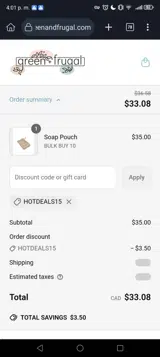 HOTDEALS15 coupon verification screenshot