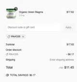 PAHO35 coupon verification screenshot