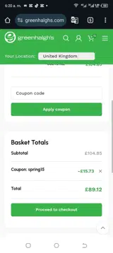 SPRING15 coupon verification screenshot
