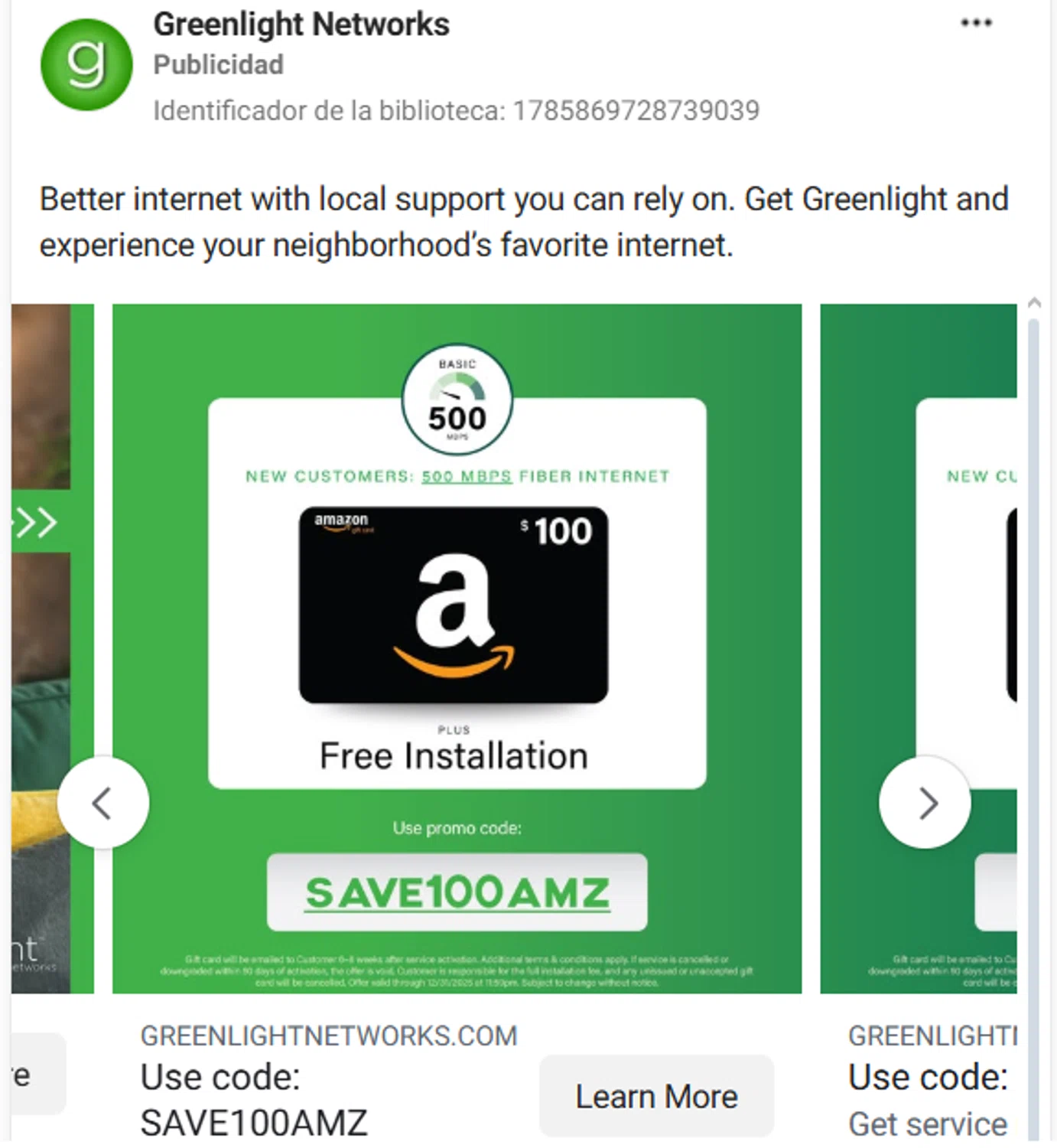Greenlight Networks promo code screenshot showing code save100amz applied at Greenlight Networks checkout page. Uploaded by SimplyCodes community member antonietarodriguez96 on Dec 9, 2025