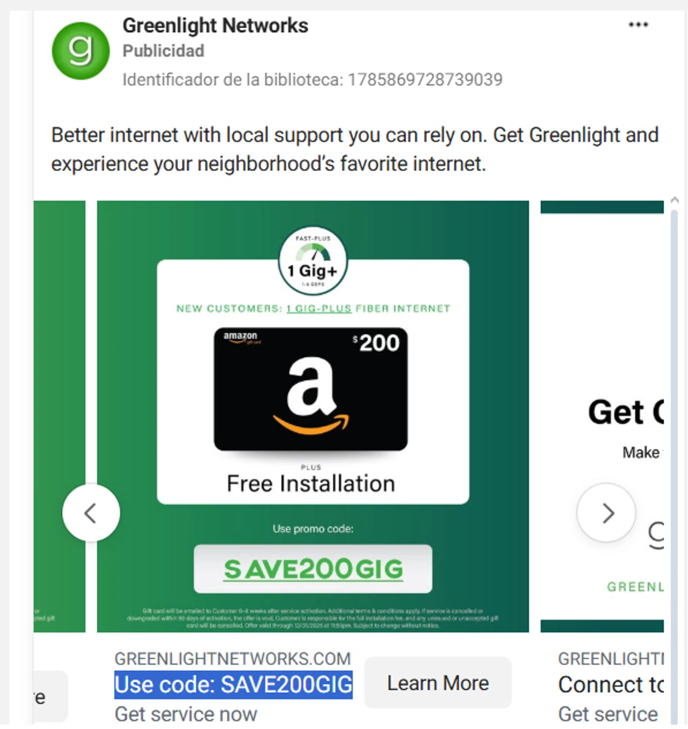 Greenlight Networks promo code screenshot showing code SAVE200GIG applied at Greenlight Networks checkout page. Uploaded by SimplyCodes community member antonietarodriguez96 on Dec 9, 2025