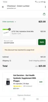 DAVIDF52849 coupon verification screenshot