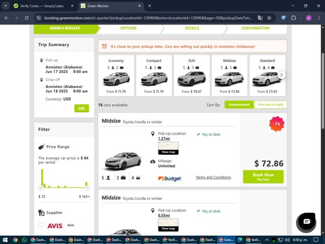 GreenMotion checkout page showing GreenMotion promo code box | Screenshot taken by SimplyCodes community member on Jun 16, 2025