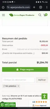 PLASTICFREE coupon verification screenshot