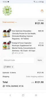 GR10 coupon verification screenshot