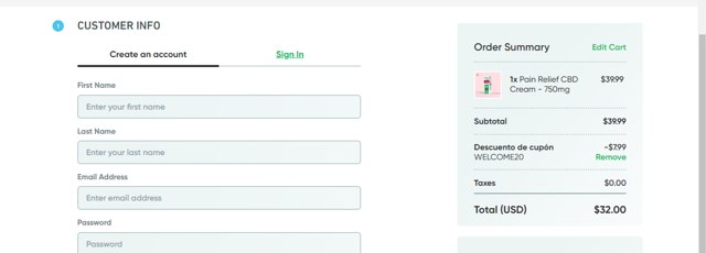 Green Roads checkout page showing Green Roads coupon code box | Screenshot taken by SimplyCodes community member on Aug 19, 2024
